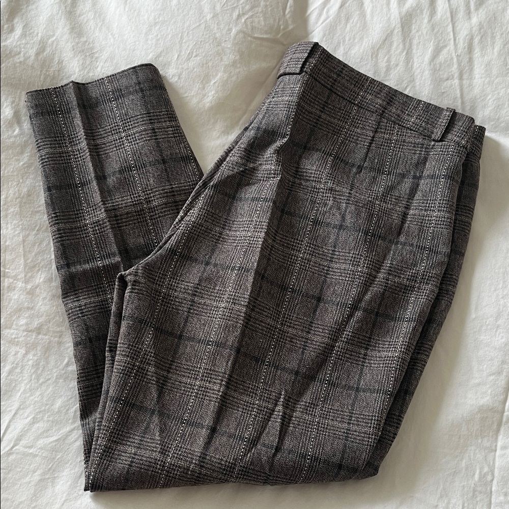 Le Chateau Brown Plaid Dress Pants